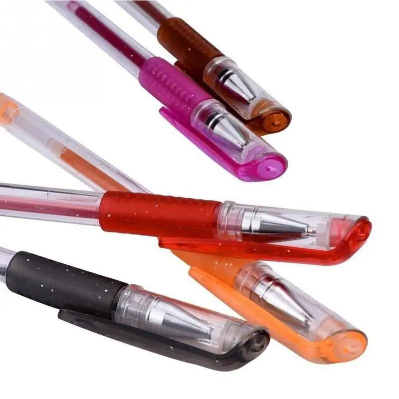 12 шт. набор гелевых ручек с блестками для раскрашивания, рисование, наброски, 12 цветов#16