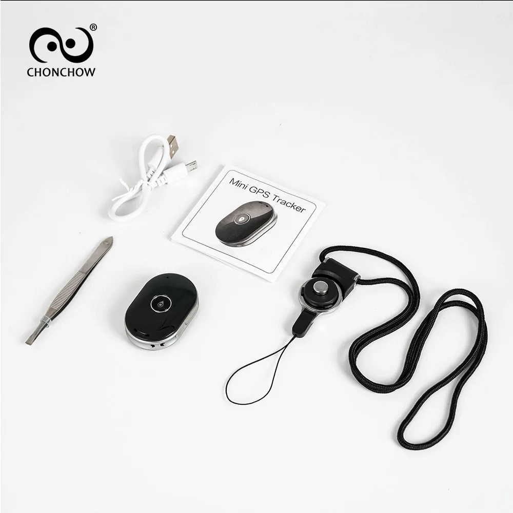 Новинка Мини gps трекер для детей gps/wifi/LBS/wifi 50x30x15 мм микро gps отслеживание GSM gps локатор бесплатное приложение для IOS/Android - Цвет: Black Without box