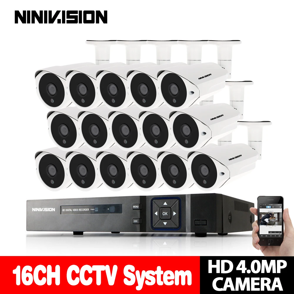 Система видеонаблюдения 16 каналов 4 МП DVR AHD 0 мегапикселей усовершенствованная