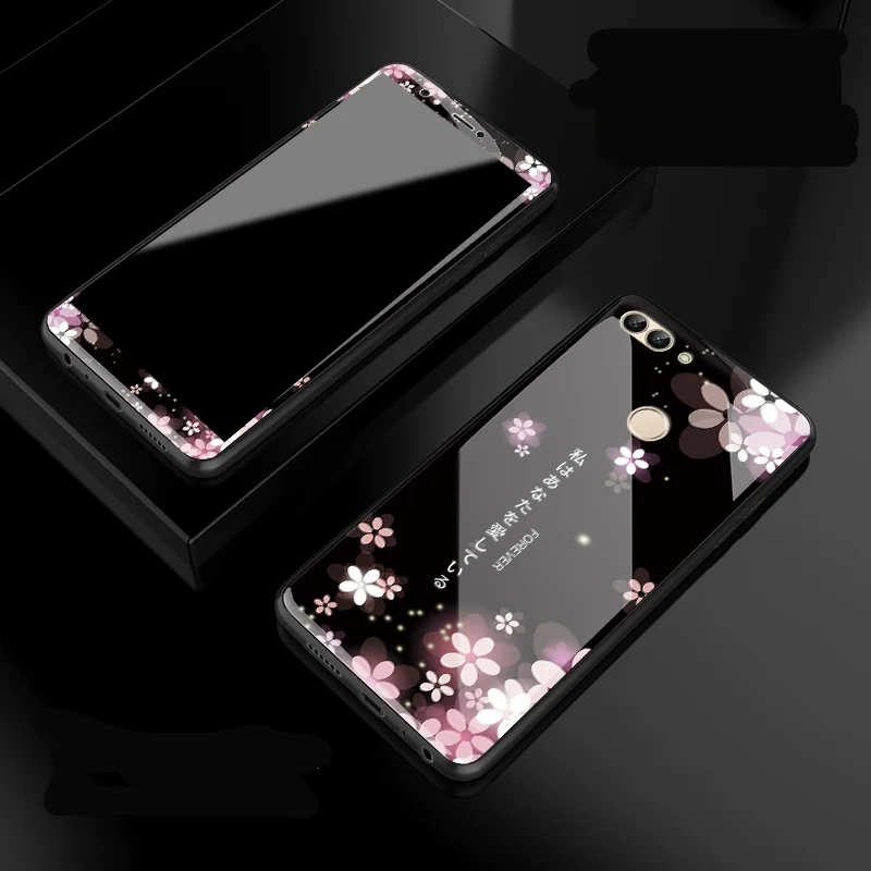 22 Чехол из закаленного стекла для huawei P Smart Enjoy 7s чехол противоударный мультяшный чехол для huawei Enjoy 7S чехол из закаленного стекла пленка - Цвет: 22