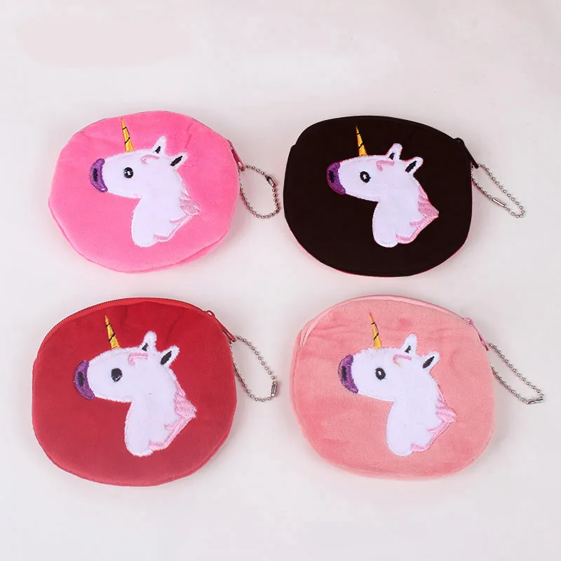 24pcs Colorful Unicorn Girls Zipper Plush Coin Purse Kawaii Children Women Wallet plush backpack | Игрушки и хобби