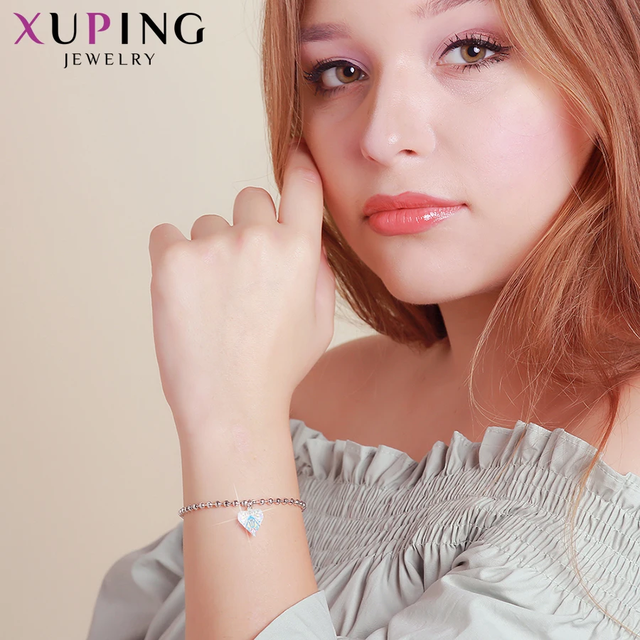 Xuping браслеты в форме сердца кристаллы от Swarovski романтические милые нежные ювелирные изделия для женщин Рождественский подарок M96-70020