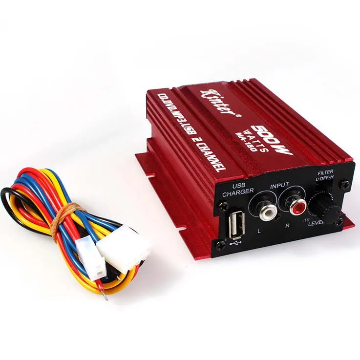 Мини-усилитель мощности для автомобиля 2CH HiFi стерео MA150 12v 2A 500W CD DVD MP3 USB для мотоцикла и автомобиля