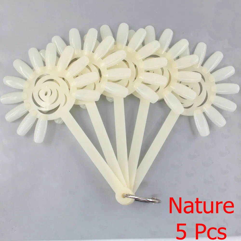 Nature-H-5Pcs Накладные ногти вентилятор натуральный прозрачный и черного цветов, на возраст 12/24/32/50 шт./компл. палец отделениями для карточек и полностью нейл-арта Дисплей Практика Польский все для маникюра - Цвет: Nature-H-5Pcs