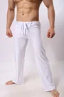 Брюки мужские домашние из вискозы, свободные пикантные штаны для сна, молочный шелк, модная пикантная Пижама на ремешке