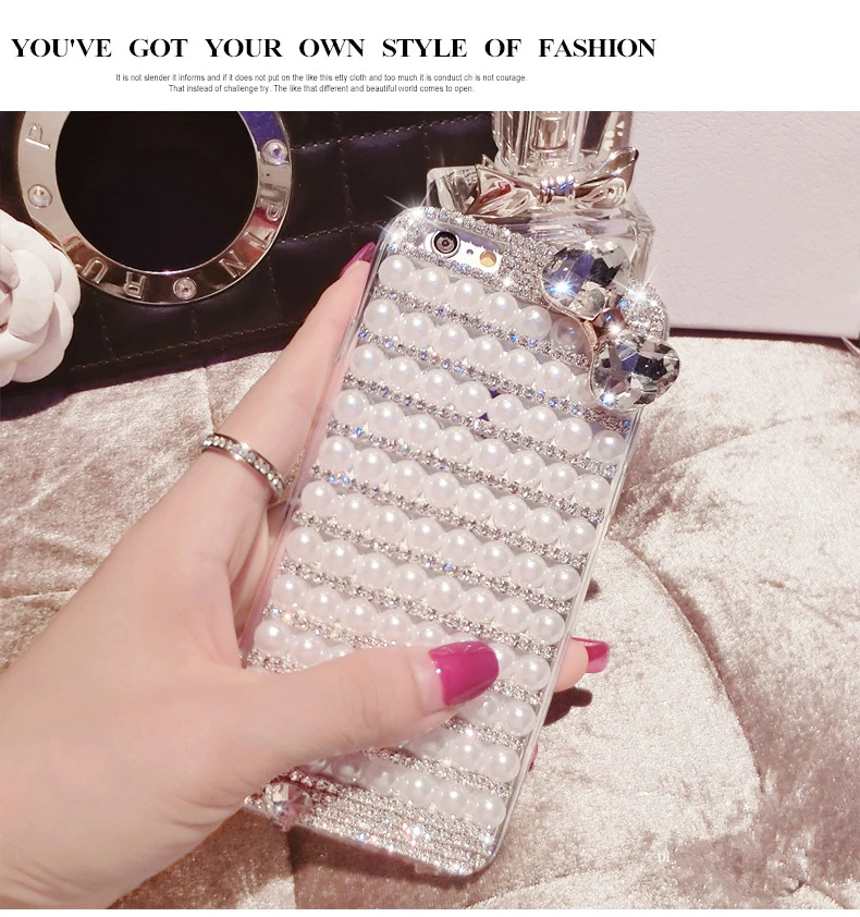 lady Diamond Crystal Bowknot Pearl Phone Cover Case For Samsung Galaxy S10E S10 Lite S9 S8 Plus S7 S6 edge plus Cases |