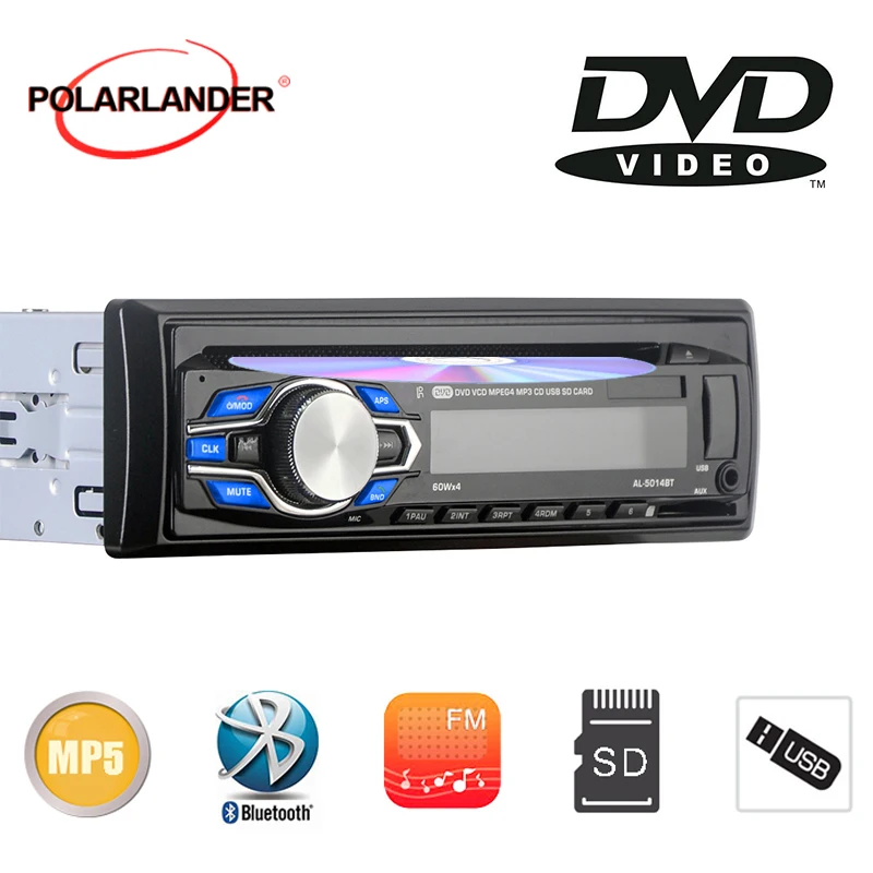 

Car Radio 1 Din 12V TFT HD DVD VCD CD Player Bluetooth Handsfree Car Audio USB SD AUX-IN FM MP3 MP4 Autoradio Stereo Multimedia
