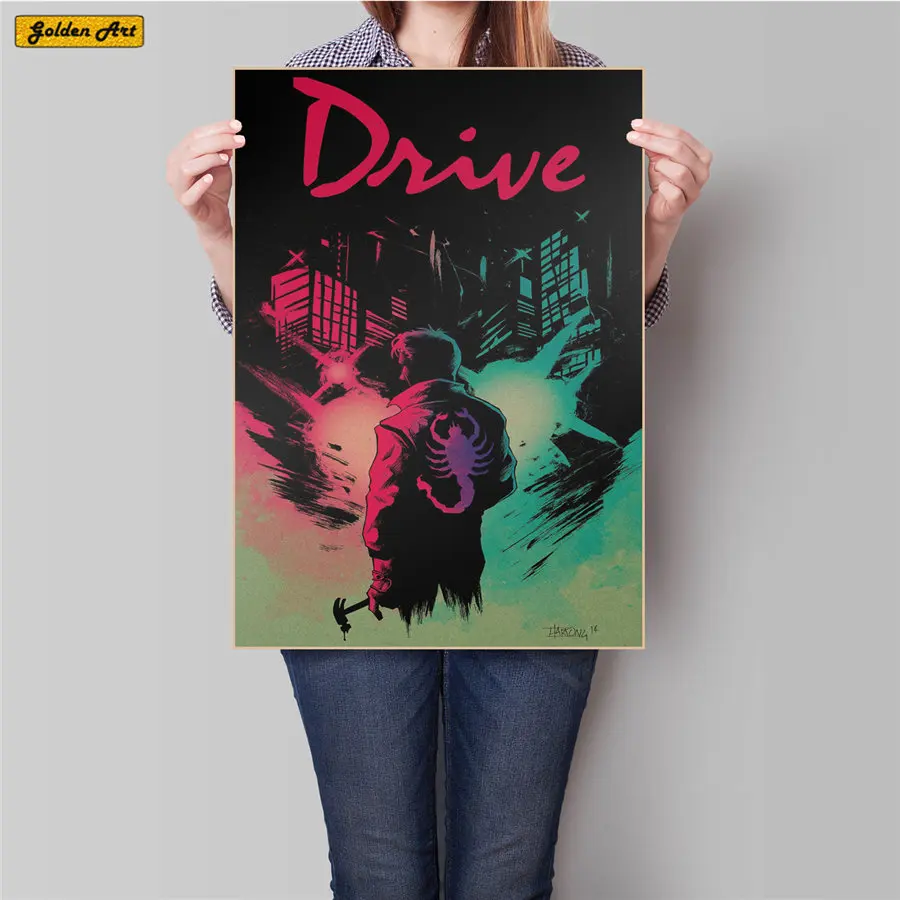 Drive ryan gosling винтажная крафт бумага ретро постер к фильму Настенная Наклейка