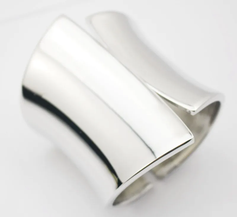 Индийские браслеты на запястье в стиле, асимметричной формы, полированного серебристого цвета, широкие неправильные браслеты из сплава ювелирных изделий 1 шт. на.