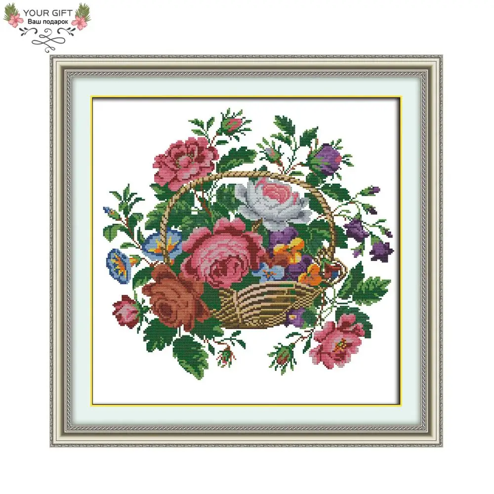 Joy Sunday H710 14CT 11CT посчитано и отпечатанное украшение для дома красивая корзина
