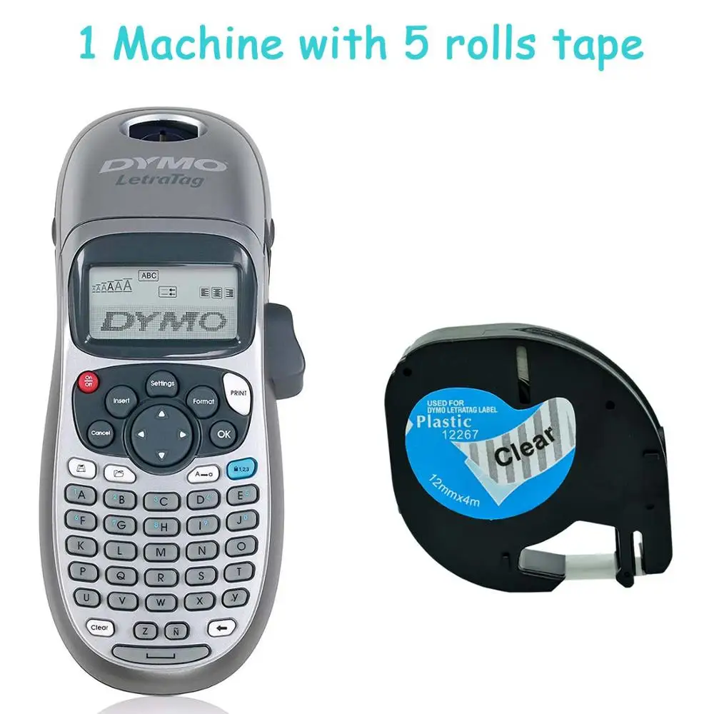 Compatible for Dymo LT-100H Handheld Label Printer for Dymo Letratag label refills LT 12267/91200/91201/91202/91203/91204/91205 - Цвет: Set E1