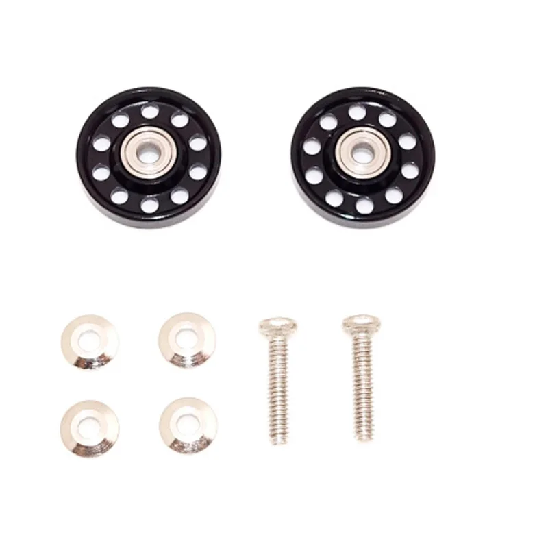 black 1 комплект из алюминиевого сплава 10 отверстий 13 мм ролики для tamiya mini 4wd гоночного автомобиля 1/32 масштаб 324 магазин - Цвет: black