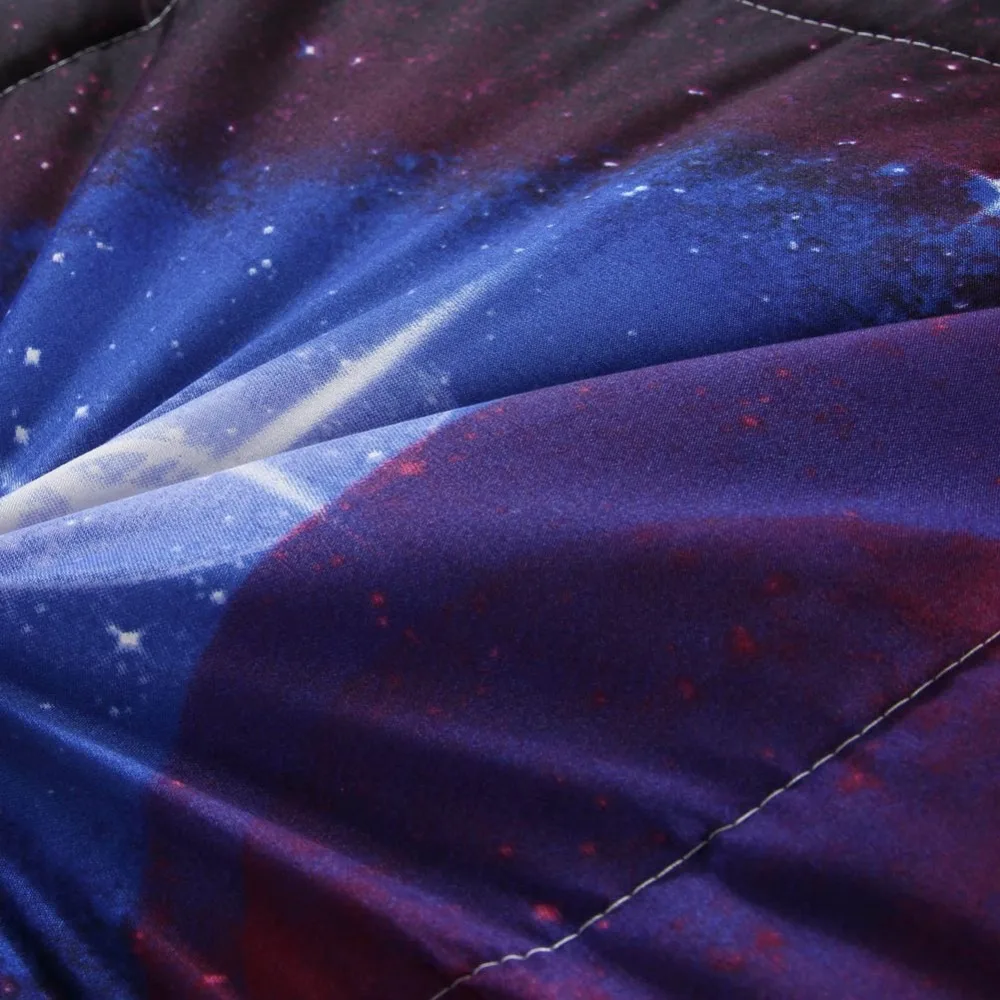 Galaxy пространство небо Стёганое одеяло ing Тонкий плед шить полиэстер ткань полиэстер Наполнитель queen 3 шт., стеганый набор наволочки