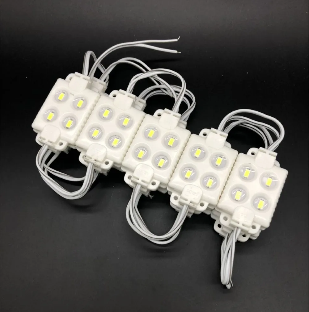 Квадратный модуль для наружной рекламы 20 шт./лот 100 SMD 5730 4 светодиода 12 В белый