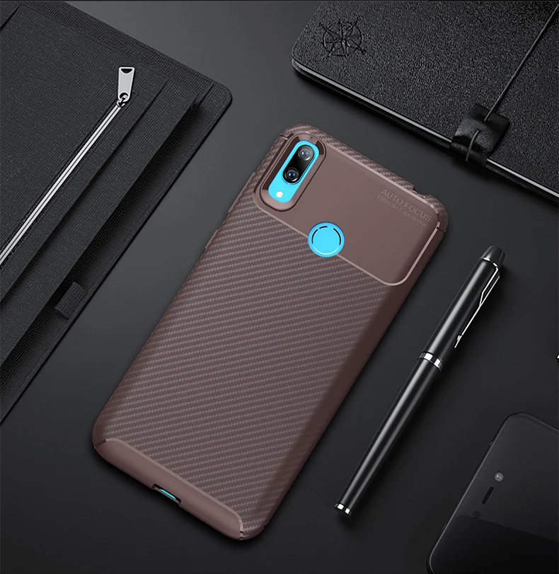 Для huawei Y6 Чехол Мягкий Силиконовый ТПУ углеродное волокно противоударный защитный задний Чехол для huawei Y7 чехол