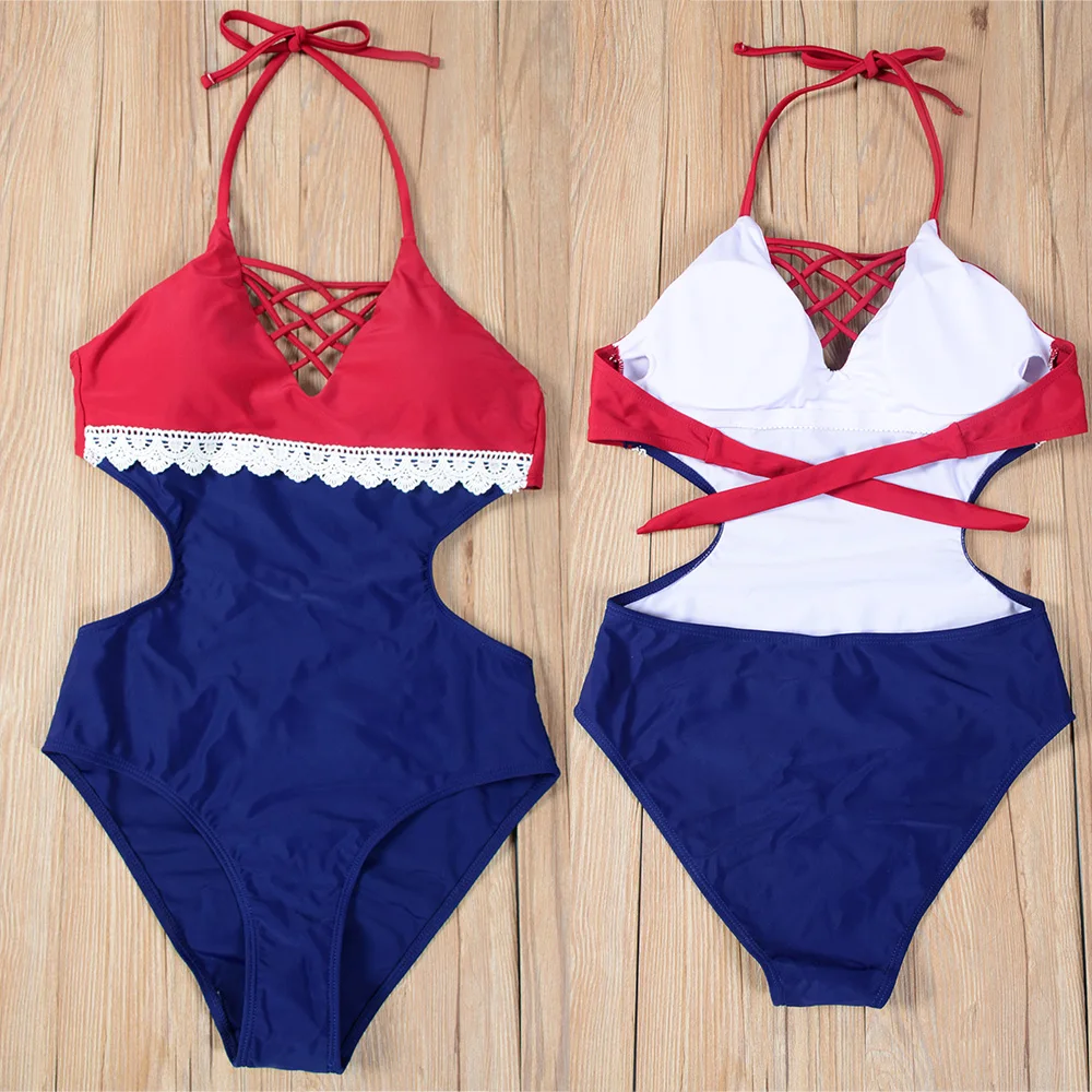 2019 Новый Высокая талия Купальник с вырезом на спине Для женщин сексуальный