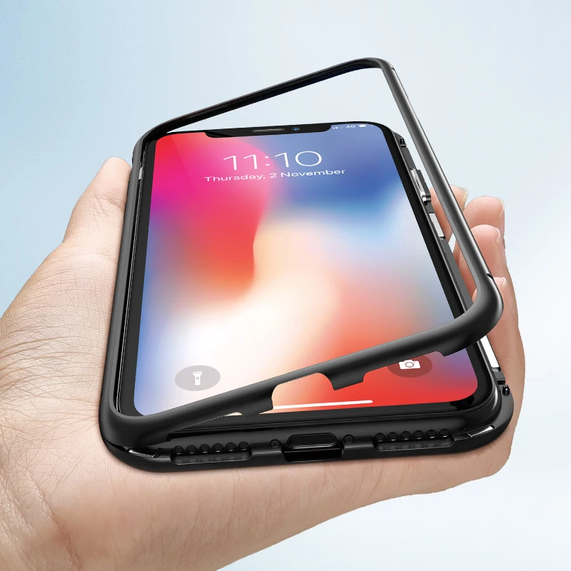 Чехол caseier с магнитной адсорбцией для IPhone X XS MAX XR 7 8 6s Plus роскошная металлическая