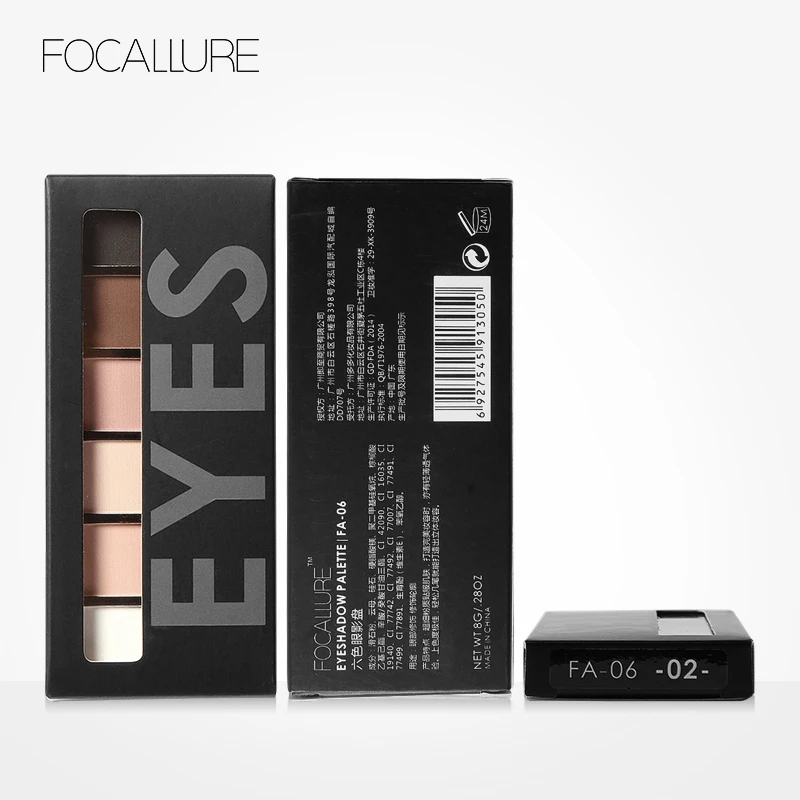 FOCALLURE новые профессиональные 6 цветов Тени для век макияж набор водостойкие