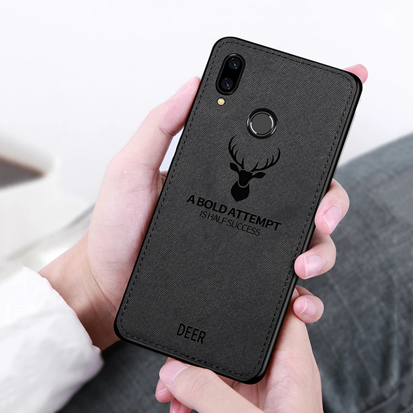 Классический тканевый чехол Muchi для Xiaomi Redmi 7 мягкая силиконовая рамка задняя