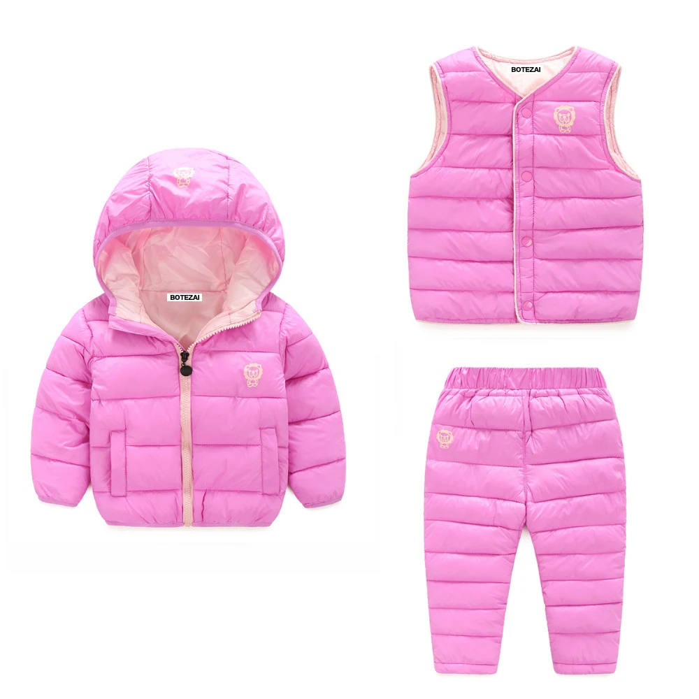 2017 winter children's clothing suit jacket warm duck down boys and girls sets with -3 pieces | Детская одежда и обувь