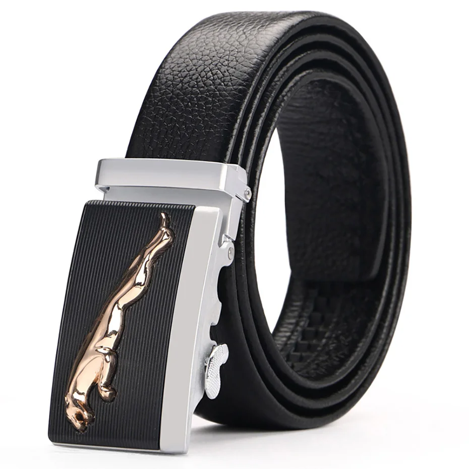 Мужской ремень из натуральной воловьей кожи с металлической автоматической