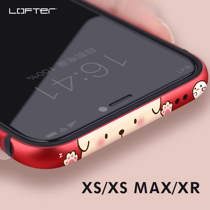 LOFTER алюминиевый бампер для iPhone XR чехол милый мультяшный противоударный с рамкой