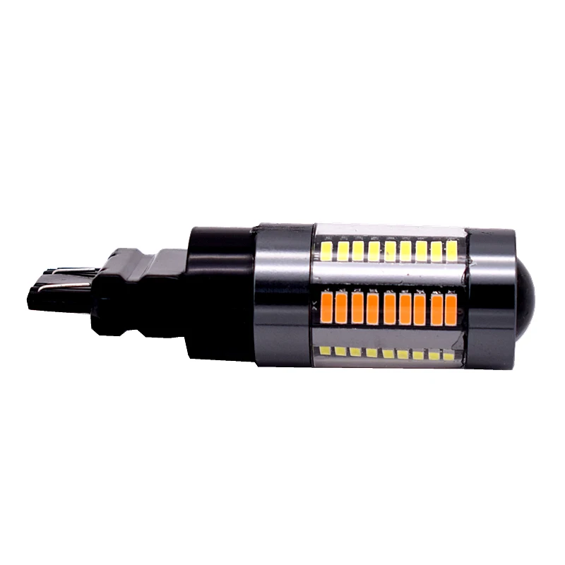 2 шт. 3047 3057 3057A 3155 3157 Белый/янтарный двойной цвет Switchback 4014 чипсеты 66SMD светодиодный светильник сигнала поворота лампа DRL