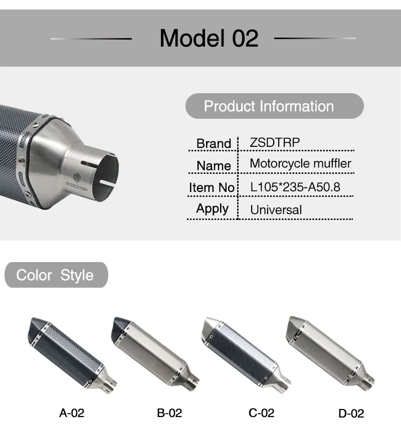 ZS гонки Akrapovic мотоцикл глушитель трубы щелевые Escape Moto с db killer для GY6 nmax msx125 crf 230 gsr 600
