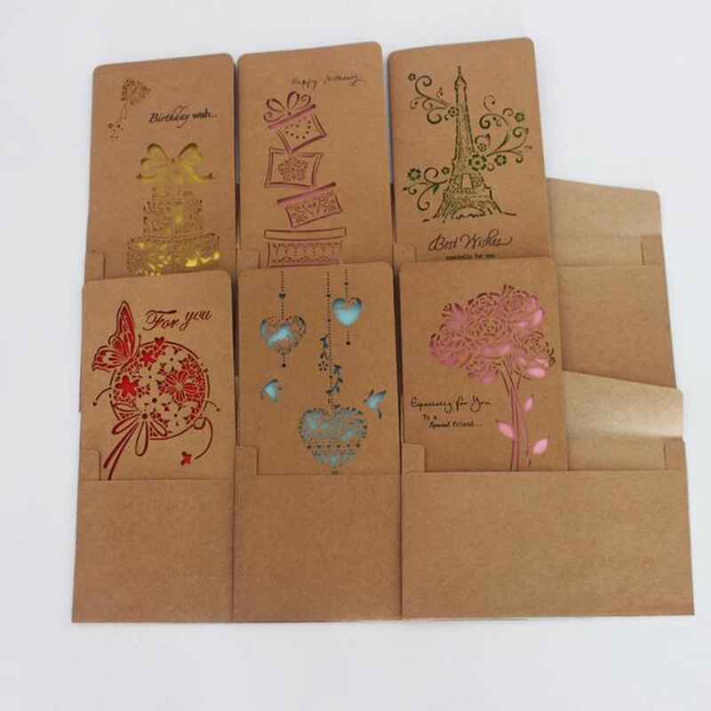 

3pcs Vintage Hollow Out Paper Envelopes Wedding Party Invitation Envelope Greeting Cards New Year's Valentine's Gift Envelope