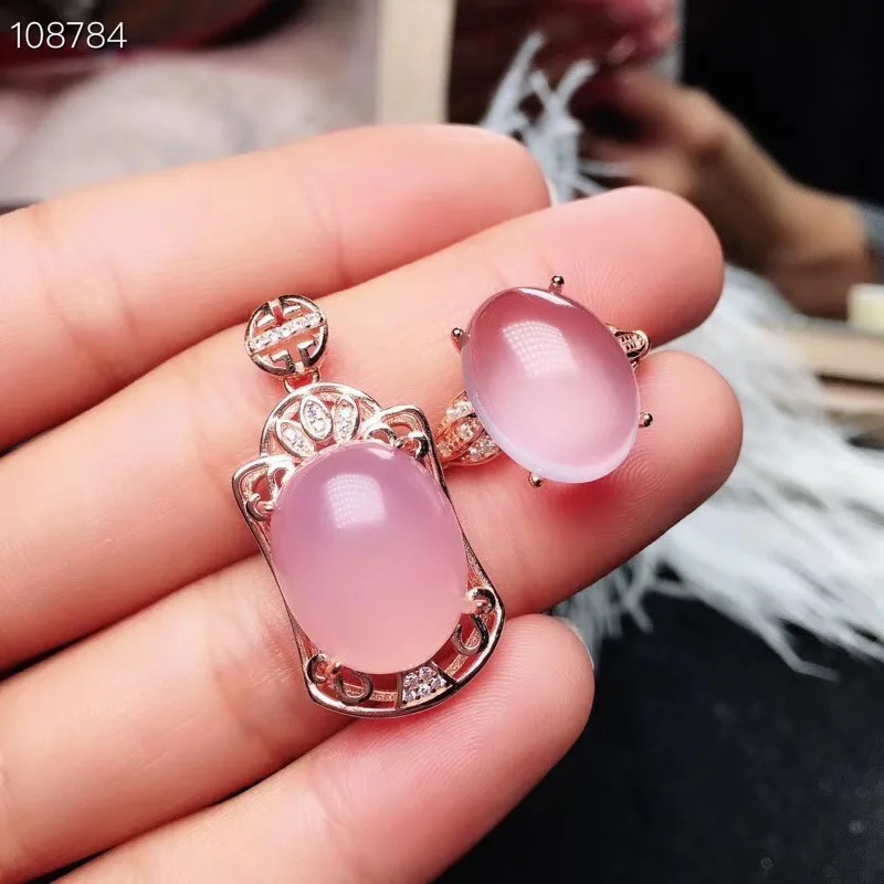 Бесплатная доставка россыпи натуральных розовый кварц комплект ювелирных