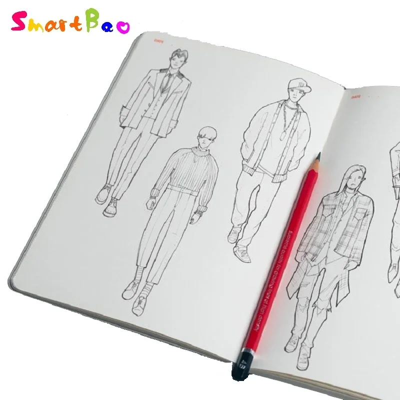 А5 мужская версия модный дизайн Sketchbook с 400 шаблонов и модных словаря|Записные