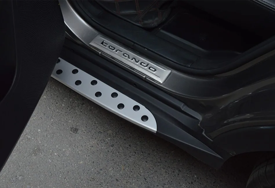 Автомобильные беговые доски, боковая ступенька, педали для Ssangyong Korando 2011.2012.2013., высокое качество, дизайн зерна, новые Nerf бары
