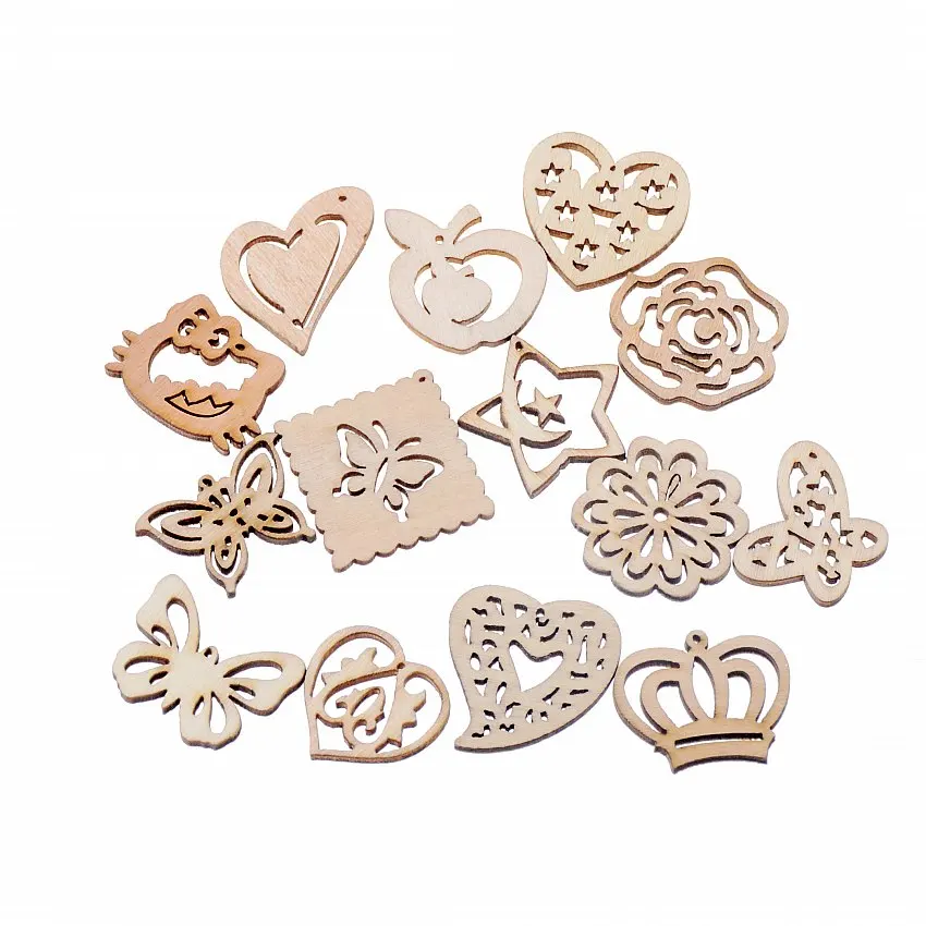 Лучшее качество 50 шт. декоративное оформление из дерева с плоской задней