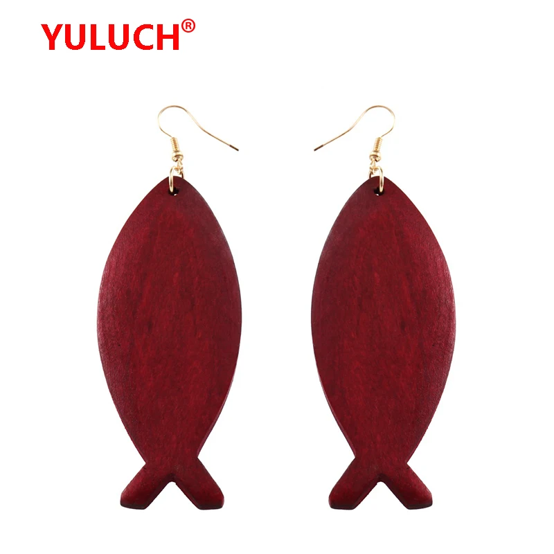 YULUCH 2018 африканские ретро поп деревянные преувеличенные рыбки кулон ювелирные