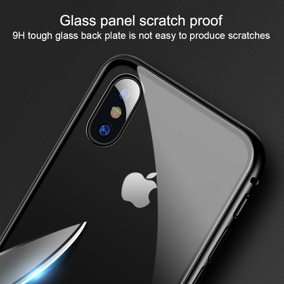 Ультра Магнитная Адсорбция металла стекло чехол для iphone X 10 8 7 6 S Plus задняя крышка