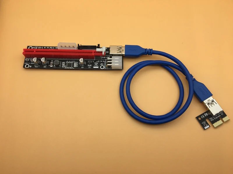 3 в 1 60 см PCI Express E 1X к 16X расширитель переходника PCIE адаптер USB3.0 кабель SATA 4Pin 6Pin блок