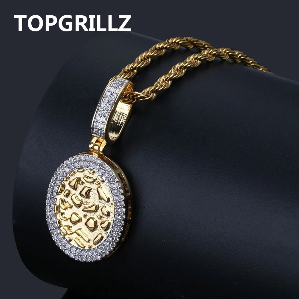 Ожерелье TOPGRILLZ с подвеской в стиле хип-хоп медное золотое/серебряное ожерелье
