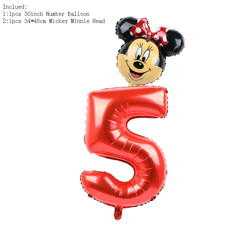 Светло-серый Fudanl 32 дюймов красные, черные номер Фольга надувные шары Mickey Minnie в форме головы рисунок От 1 до 5 лет детская футболка для мальчиков и девочек, День рождения Декор - Цвет: Светло-серый