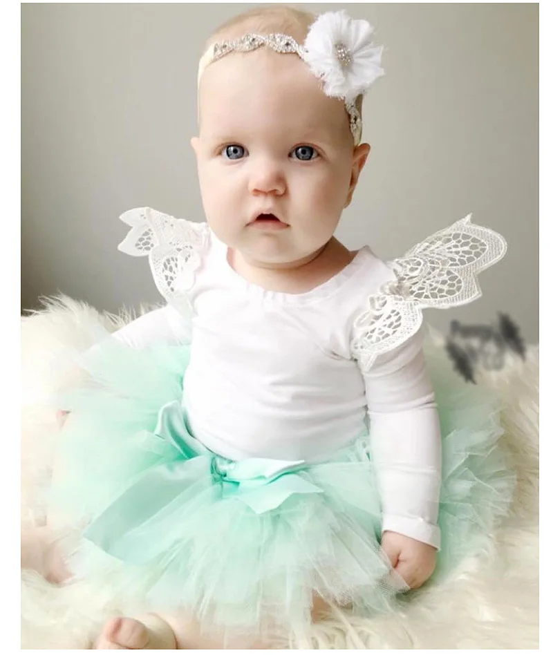 Хлопковое боди с длинным рукавом и крыльями ангела для маленьких девочек одежда