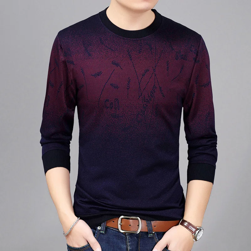 Мужской свитер DIMUSI на осень и зиму повседневная мужская приталенная трикотажная