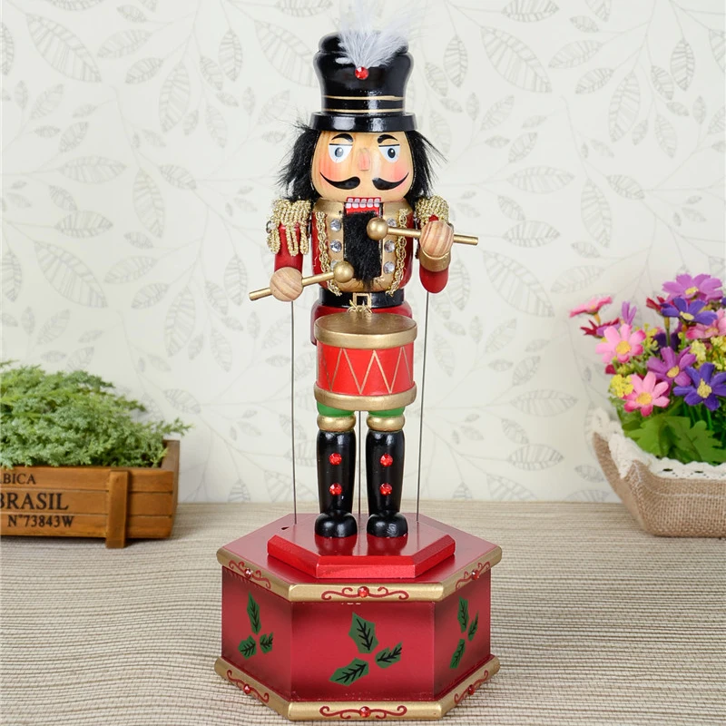Игрушка HT057 31 см Музыкальная шкатулка с красивыми рисунками грецкий орех солдаты