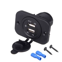 12v24v dual port car usb charger power outlet for ipad iphone car boat mobile phones led car motorcycle rv