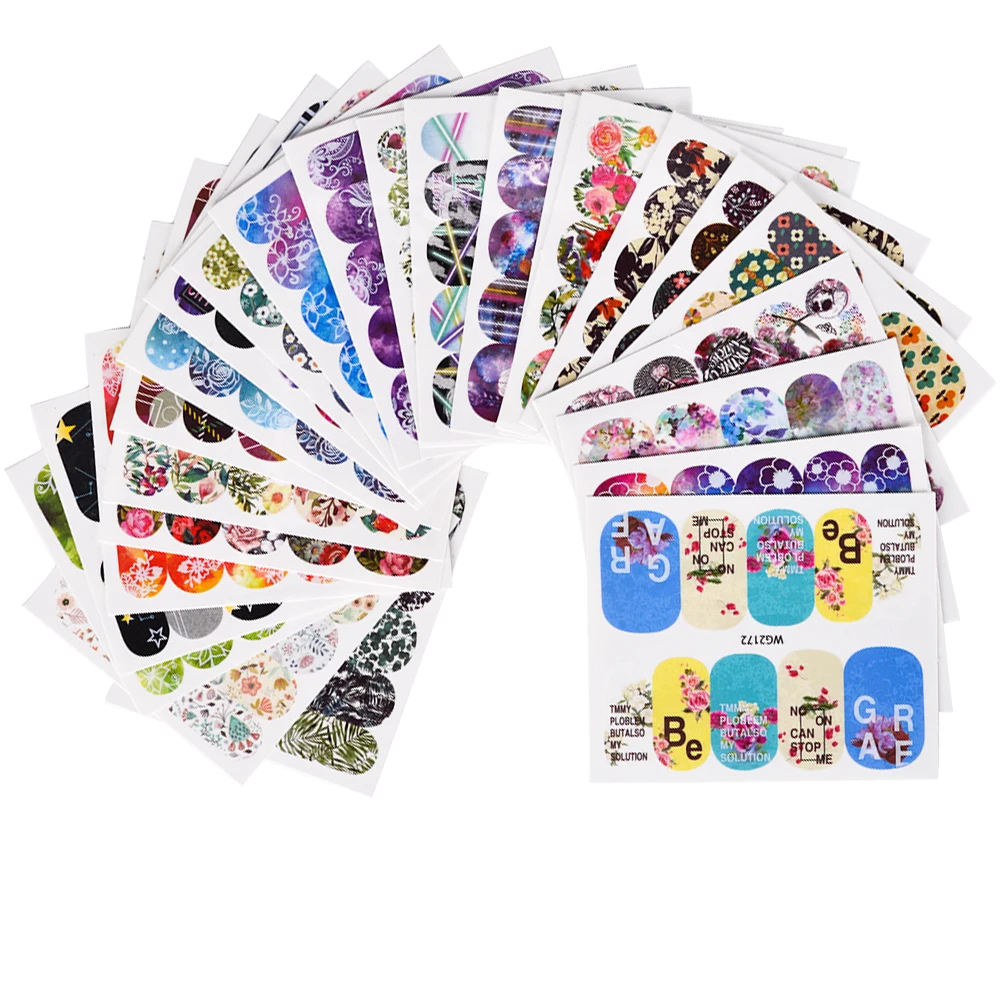 25 шт. зимние разноцветные цветы|flower nail stickers|nail stickerstickers water |