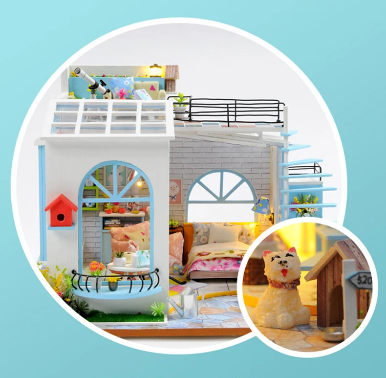 Cutebee Каса Кукольный дом миниатюрная мебель кукольный домик DIY Миниатюрные домики комната коробка театральные игрушки для детей Каса кукольный домик S03B