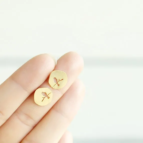 Женские серьги гвоздики в виде птицы на ветке ювелирные изделия подарок S089 2017|bird