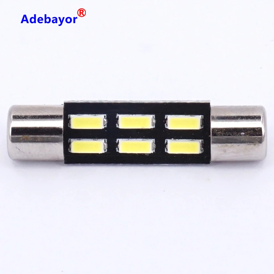 50X T6.3 28 мм 4014 6SMD ксеноновая белая C5W Festoon лампа светодиодный автомобильный