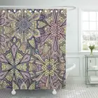 Тканевая занавеска для душа с крючками в стиле бохо, шикарная элегантная Цветочная занавеска для мебели, занавеска с рисунком мандалы, необычный розовый цвет