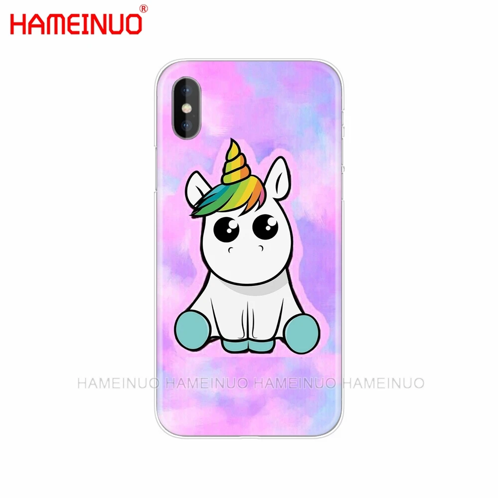 80801 HAMEINUO Радужный Единорог Чехол для мобильного телефона iphone X 8 7 6 4 4S 5 5S SE 5c 6s plus - Цвет: 80801