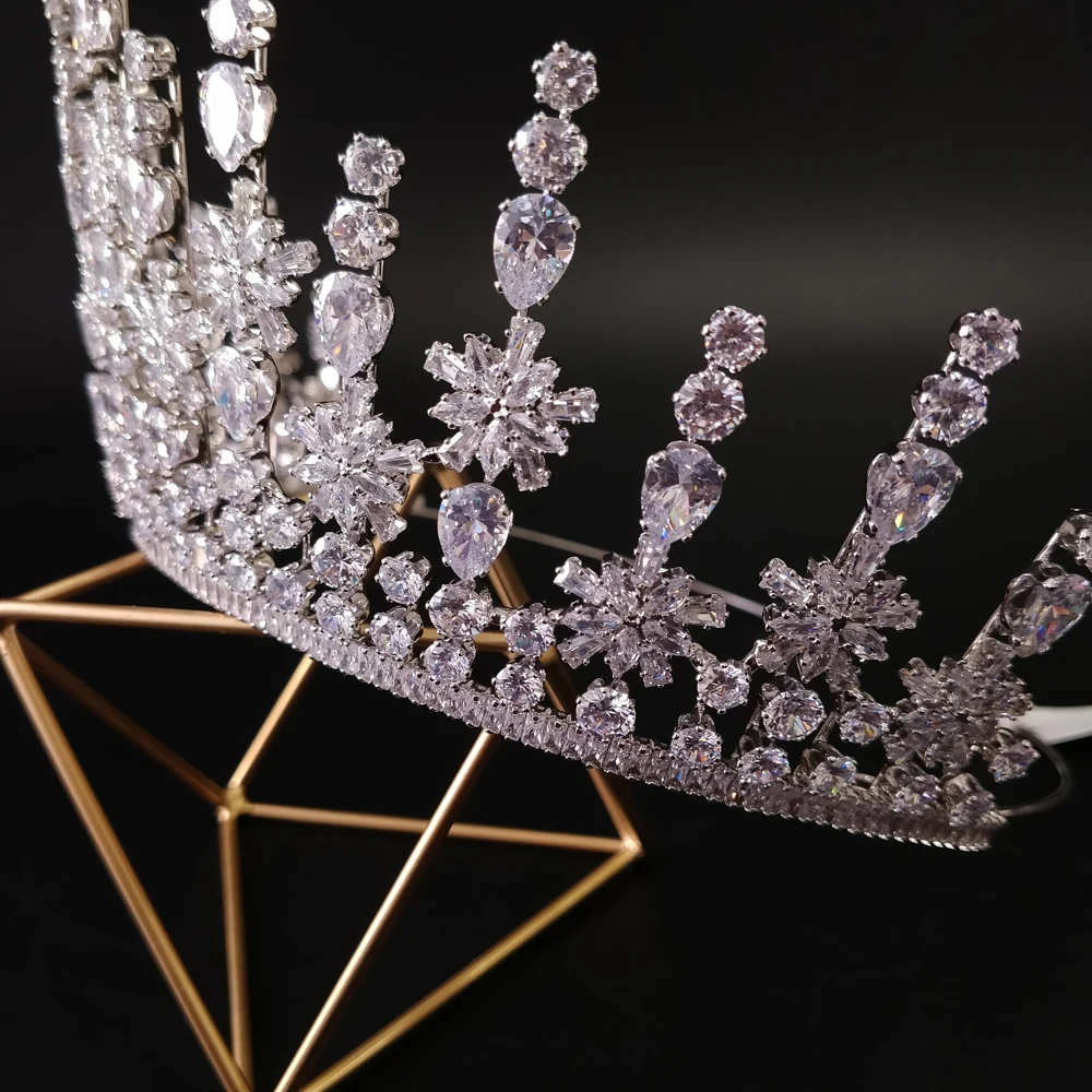 

New Bridal Classical Couronne De Mariage Crowns 2019 Luxury Elliptical Zircon Wedding Party Big Crown For Women