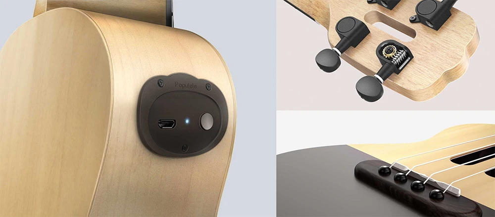 Populele 2" приложение светодиодный Bluetooth USB Смарт укулеле ель+ клен нейлоновые струны Ukelele подарок музыкальный инструмент для начинающих